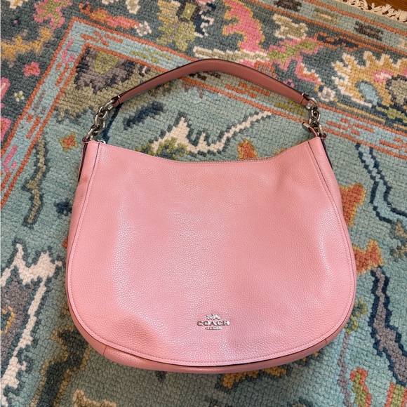 Coach pink leather shoulder bag - Picture 1 of 4